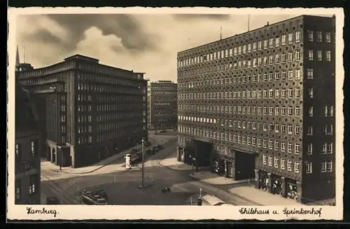 AK Hamburg-Kontorhausviertel, Chilehaus und Sprinkerhof