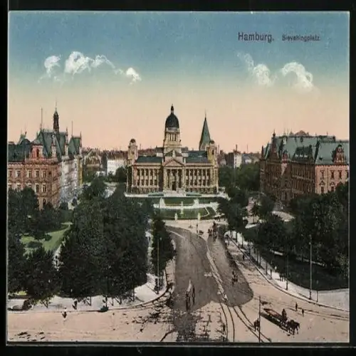 AK Hamburg-Neustadt, Blick auf den Sievekingplatz