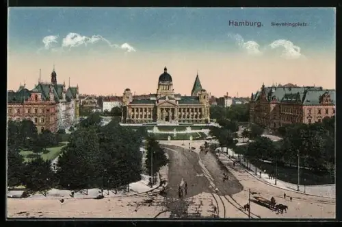 AK Hamburg-Neustadt, Blick auf den Sievekingplatz