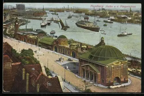 AK Hamburg, Hafenpartie am Elbtunnel