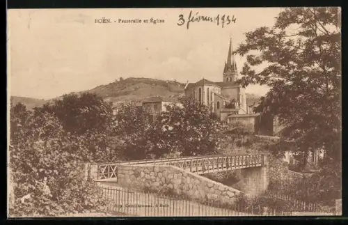 AK Boën, Passerelle et église