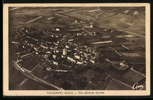 AK Villerest /Loire, Vue générale d`avion