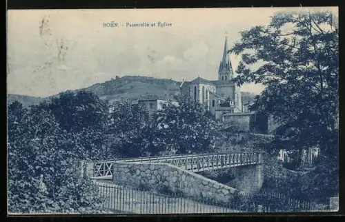 AK Boën, Passerelle et Église