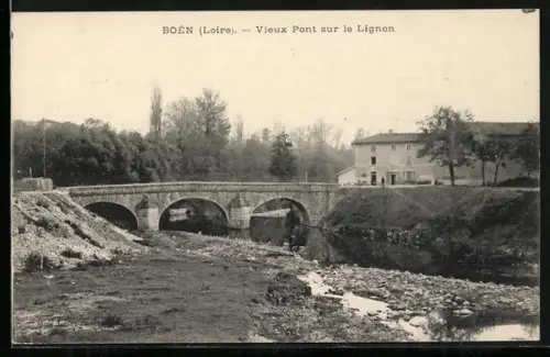 AK Boën /Loire, Vieux Pont sur le Lignon