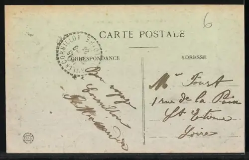 AK Cornillon, Vue générale du village et du château sur la colline