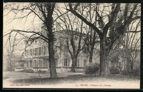 AK Feurs, Château Ch. d`Assier parmi les arbres majestueux