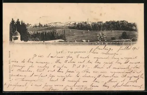 AK Lay, Vue générale du village et paysage rural environnant