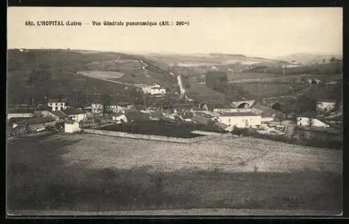 AK L`Hopital /Loire, Vue générale panoramique