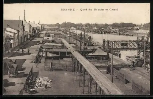 AK Roanne, Quai du Bassin et Canal