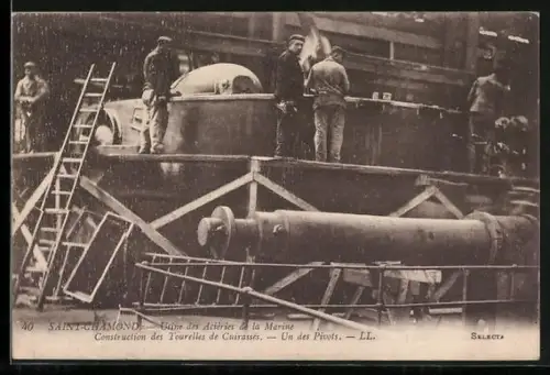 AK Saint-Chamond, Construction des Tourelles de Cuirassés dans les Ateliers de la Marine