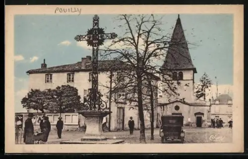 AK Pouilly-sous-Charlieu /Loire, Place de l`Église