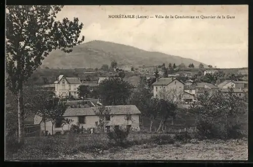 AK Noirétable /Loire, Villa de la Condamine et Quartier de la Gare