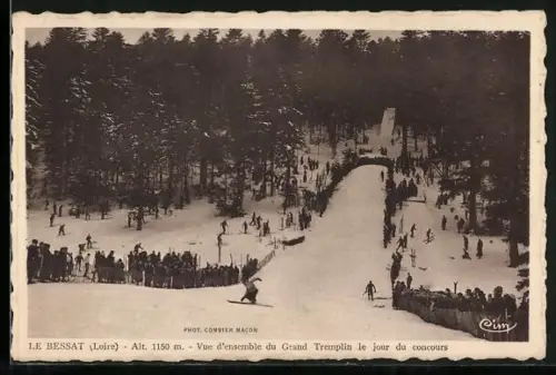 AK Le Bessat, Vue d`ensemble du Grand Tremplin le jour du concours
