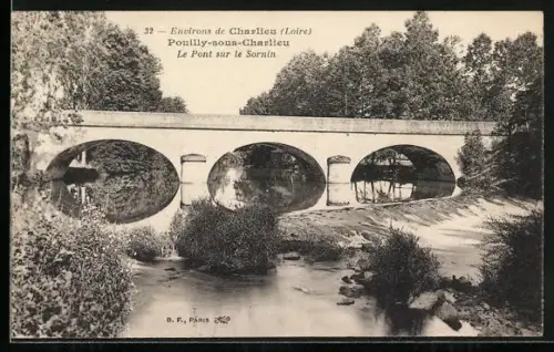 AK Pouilly-sous-Charlieu, Le Pont sur le Sornin