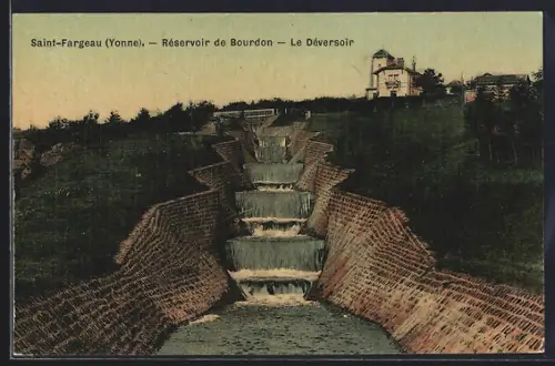 AK Saint-Fargeau /Yonne, Réservoir de Bourdon, Le Déversoir