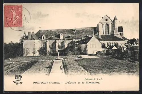 AK Pontigny /Yonne, L`Église et le Monastère