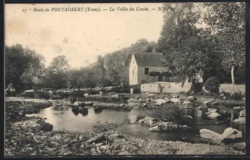 AK Pontaubert /Yonne, Route de Pontaubert, La Vallée du Cousin