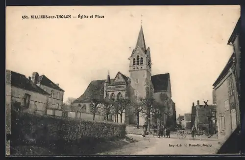 AK Villiers-sur-Tholon, Église et Place