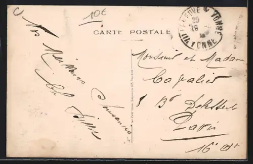 AK Villeneuve-sur-Yonne, Faubourg St-Nicolas et Porte de Sens, vue extérieure