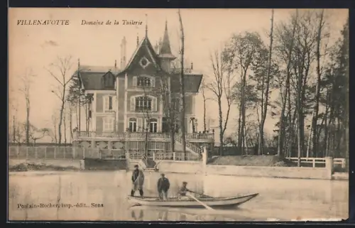 AK Villenavotte, Domaine de la Tuilerie et barque sur l`eau
