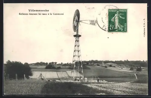 AK Villemanoche, Éolienne donnant les eaux à la Commune