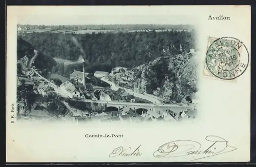 AK Avallon, Vue de Cousin-le-Pont et paysage environnant