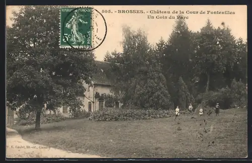 AK Brosses, Château de la Cour de Fontenilles, Un Coin du Parc