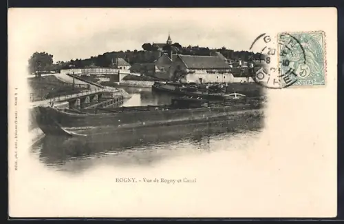 AK Rogny, Vue de Rogny et Canal
