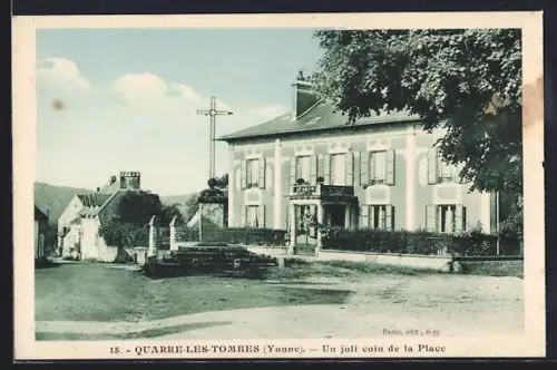 AK Quarré-les-Tombes /Yonne, Un joli coin de la Place