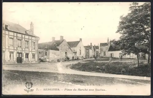 AK Sergines, Place du Marché aux Veaux