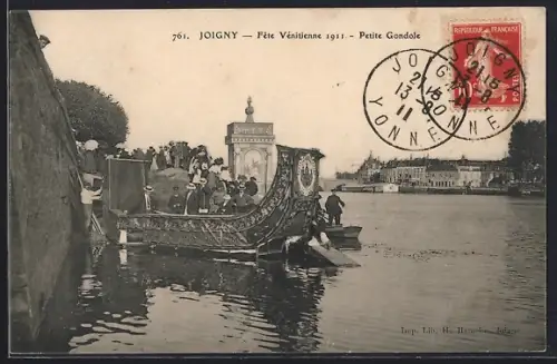 AK Joigny, Fête Vénitienne 1911, Petite Gondole