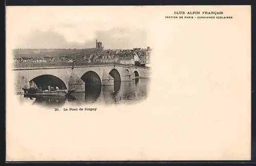 AK Joigny, Le Pont de Joigny et vue du village