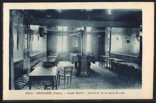 AK Jaulges /Yonne, Intérieur de la Salle du Café Roy