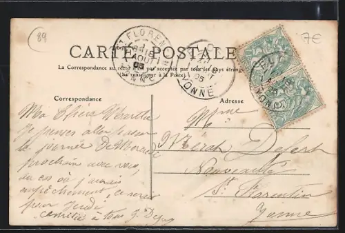 AK Flogny, Vue du Coin de Flogny et des maisons environnantes