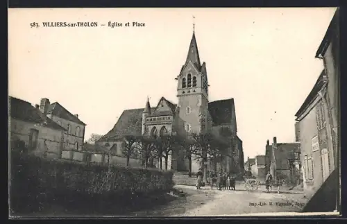 AK Villiers-sur-Tholon, Église et Place
