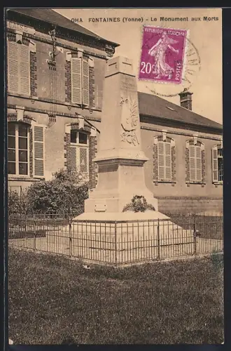 AK Fontaines /Yonne, Le Monument aux Morts