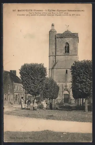 AK Sainpuits /Yonne, L`Église époque Renaissance et sa tour du XIVe siècle