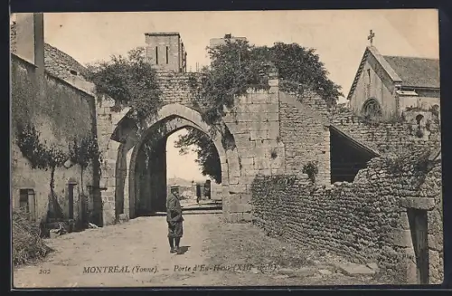 AK Montréal /Yonne, Porte d`En-Haut, XIIIe siècle