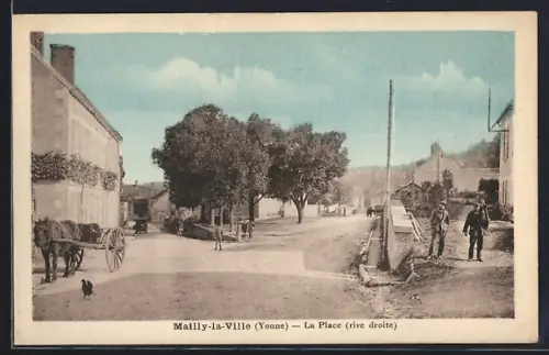 AK Mailly-la-Ville /Yonne, La Place, rive droite