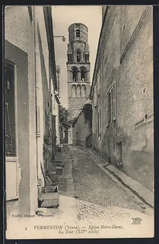 AK Vermenton /Yonne, Église Notre-Dame, La Tour, XIVe siècle