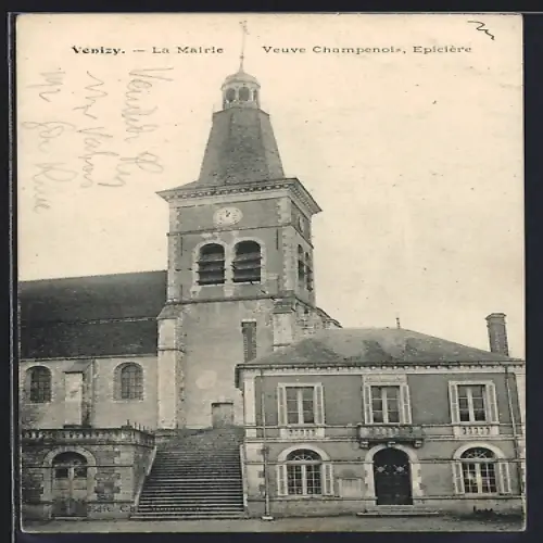 AK Venizy, La Mairie et église adjacente