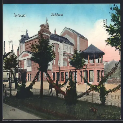 AK Dortmund, Strasse am Stadttheater