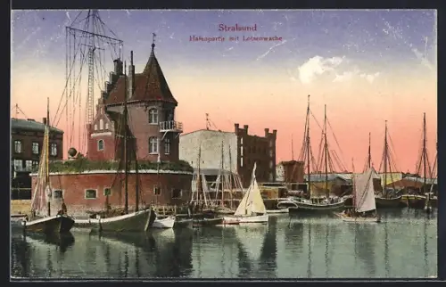 AK Stralsund, Hafenpartie mit Lotsenwache