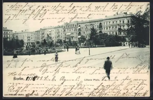 AK Berlin-Tiergarten, Lützow Platz, Wohnhäuser säumen den Platz