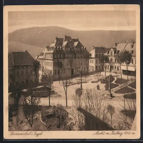 AK Oberwiesenthal i. Erzgeb., Markt mit Keilberg 1245 m