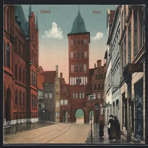 AK Lübeck, Strasse am Burgtor