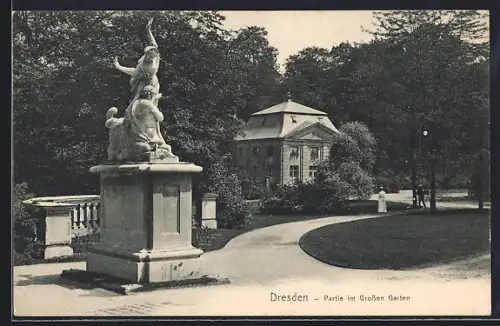 AK Dresden, Partie im Grossen Garten