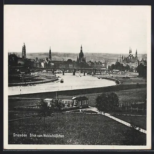 AK Dresden-Neustadt, Blick vom Waldschlösschen