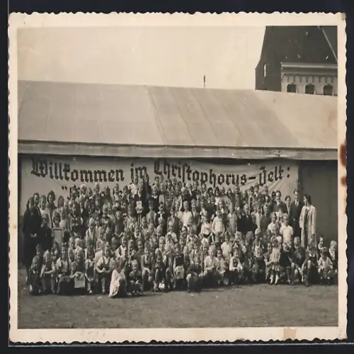 Foto-AK Hamburg, Christophorus-Zelt, Neuer Pferdemarkt