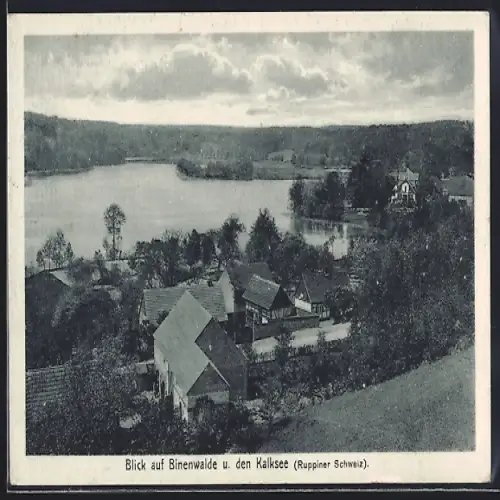 AK Binenwalde /Ruppiner Schweiz, Blick auf den Kalksee